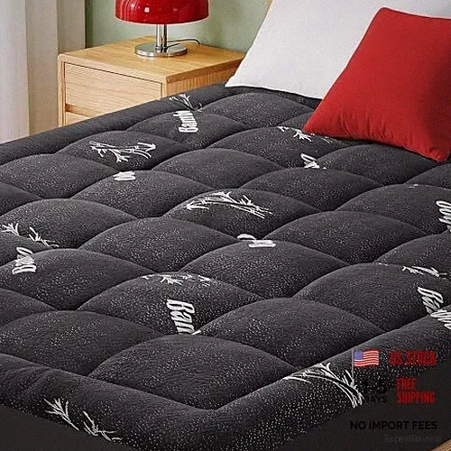 Mattress Pad Size, Cooling Pillow Top Mattress Topper, Ultra Soft Full Black